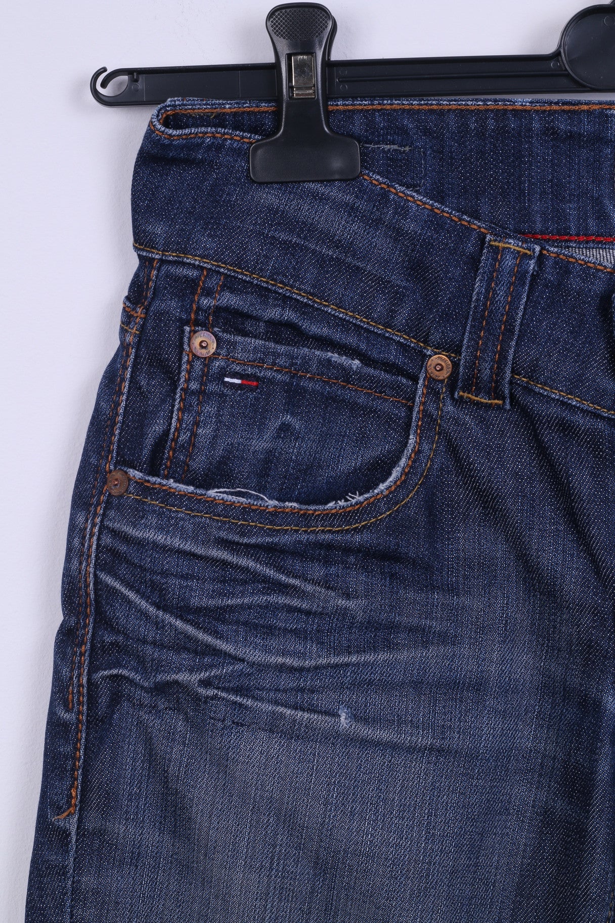 Tommy Hilfiger Womens W27 L32 Trousers Denim Jeans Cotton Navy