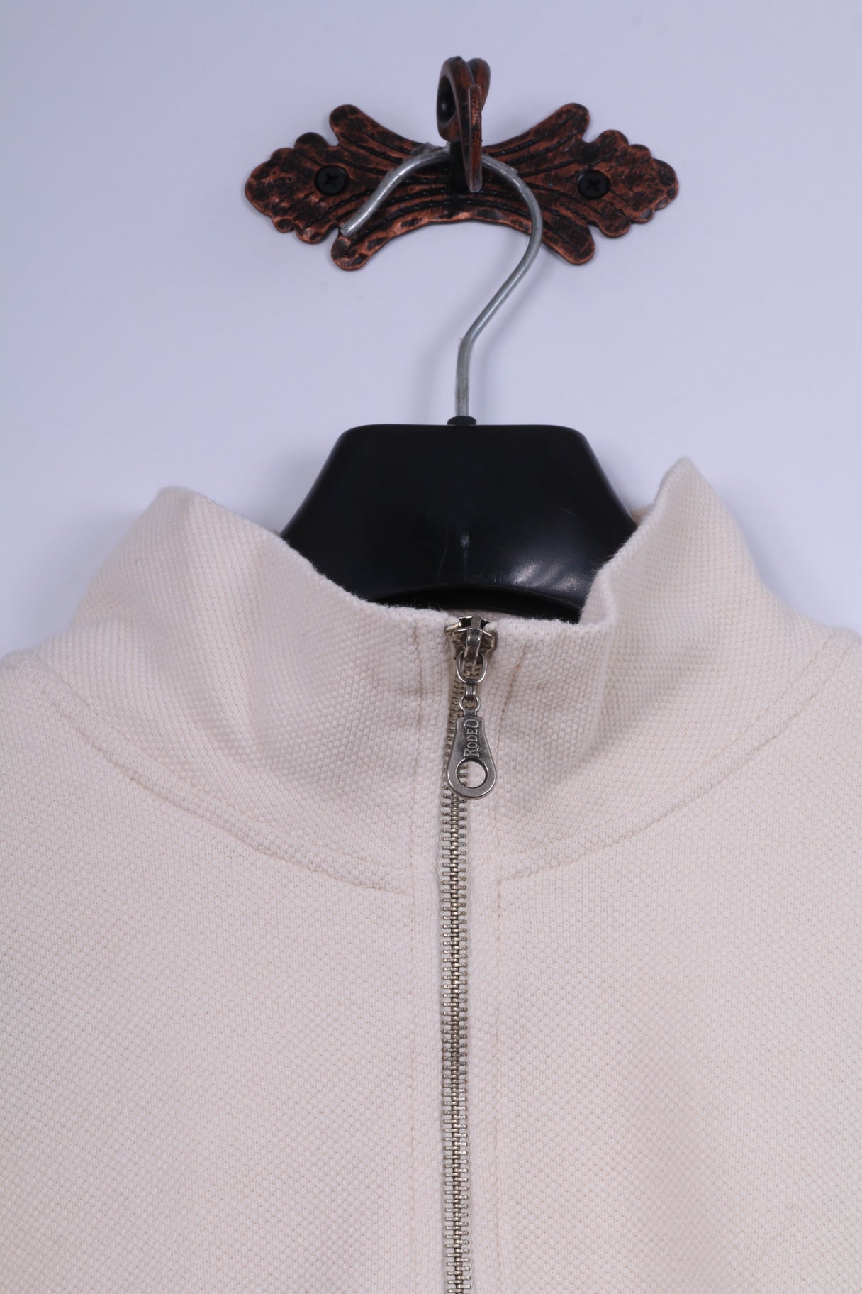 Rodeo C&amp;A Felpa XL da uomo Crema 100% cotone SXG Top con zip e collo