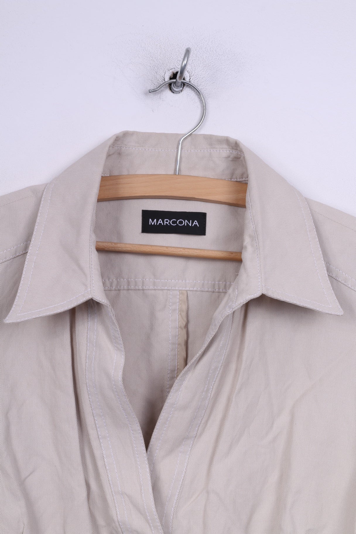 Marcona Giacca da donna 42 L Blazer Crema Tasca monopetto in cotone 