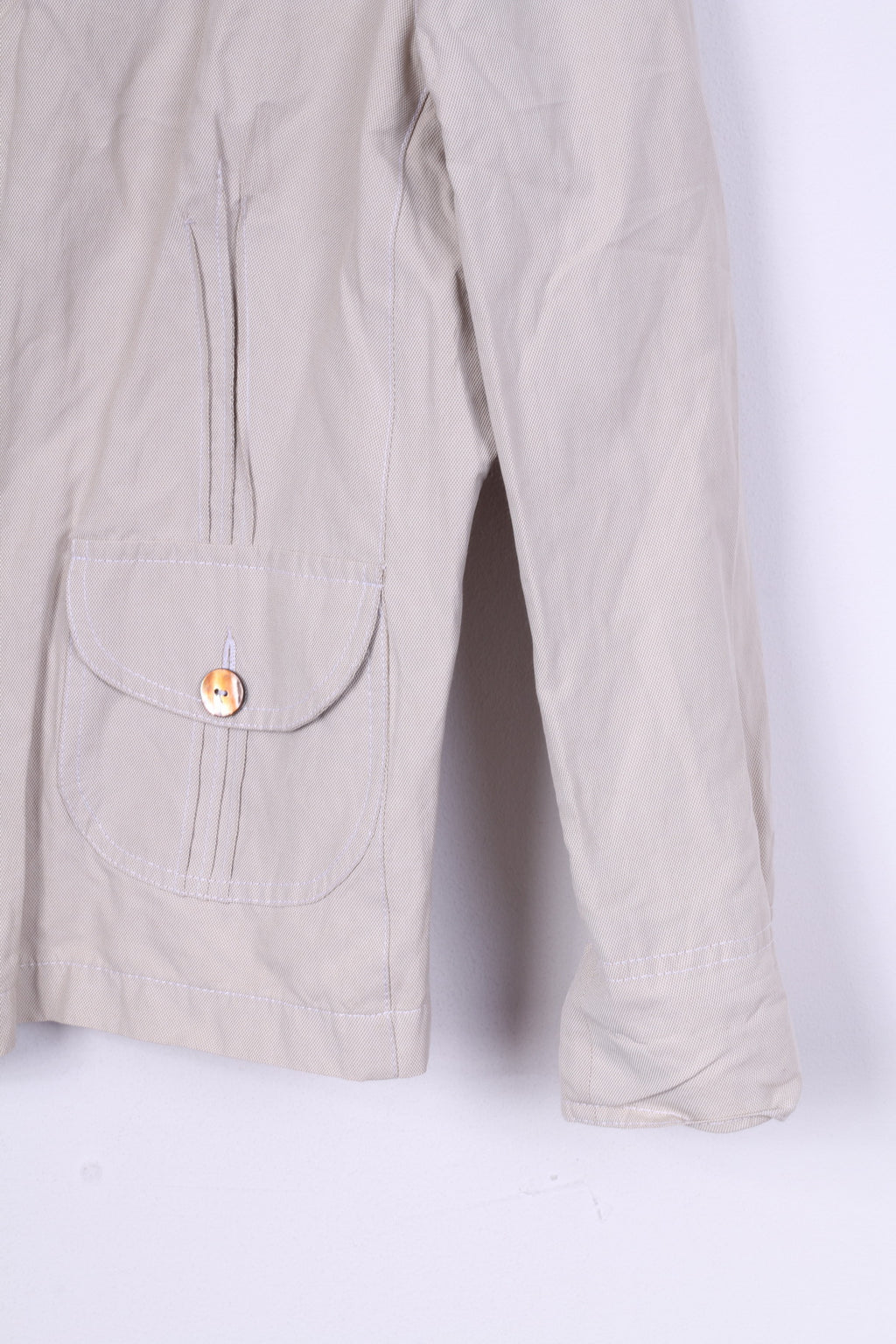 Marcona Giacca da donna 42 L Blazer Crema Tasca monopetto in cotone 