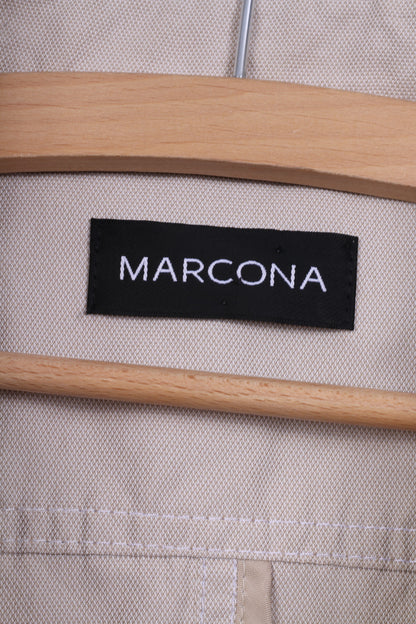 Marcona Giacca da donna 42 L Blazer Crema Tasca monopetto in cotone 