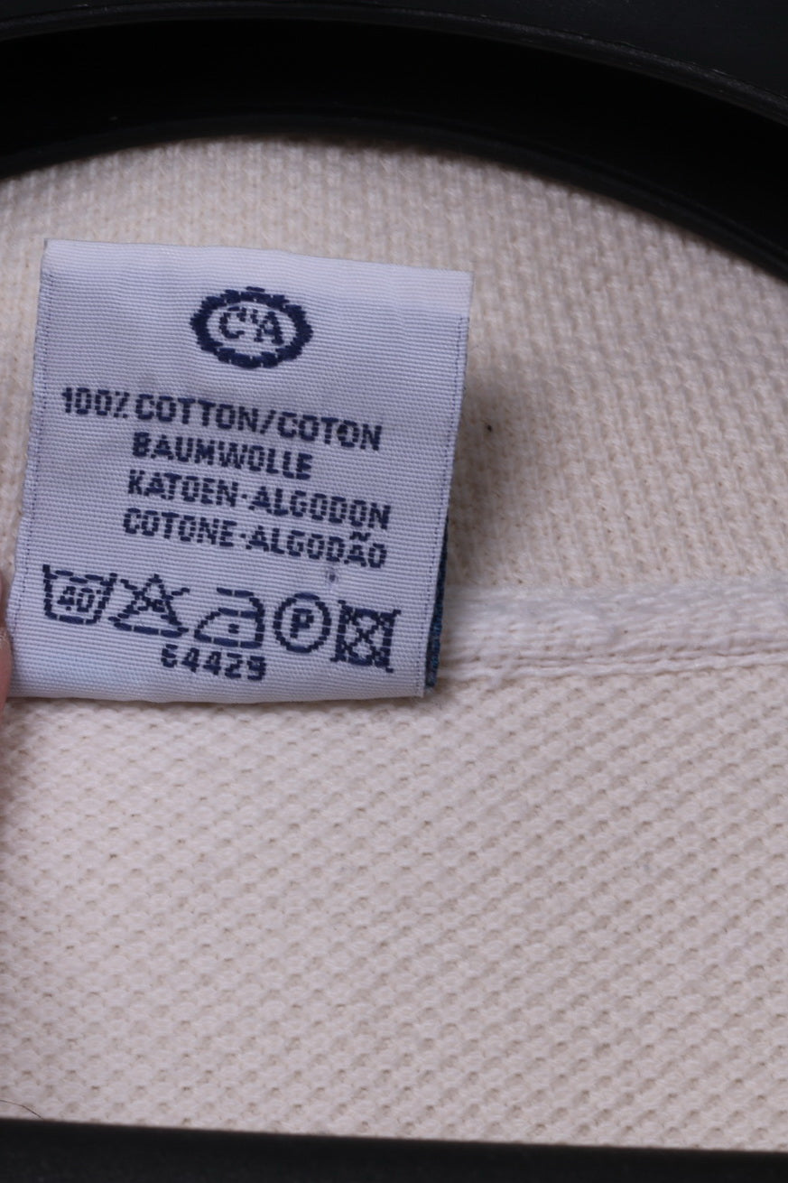 Rodeo C&amp;A Felpa XL da uomo Crema 100% cotone SXG Top con zip e collo