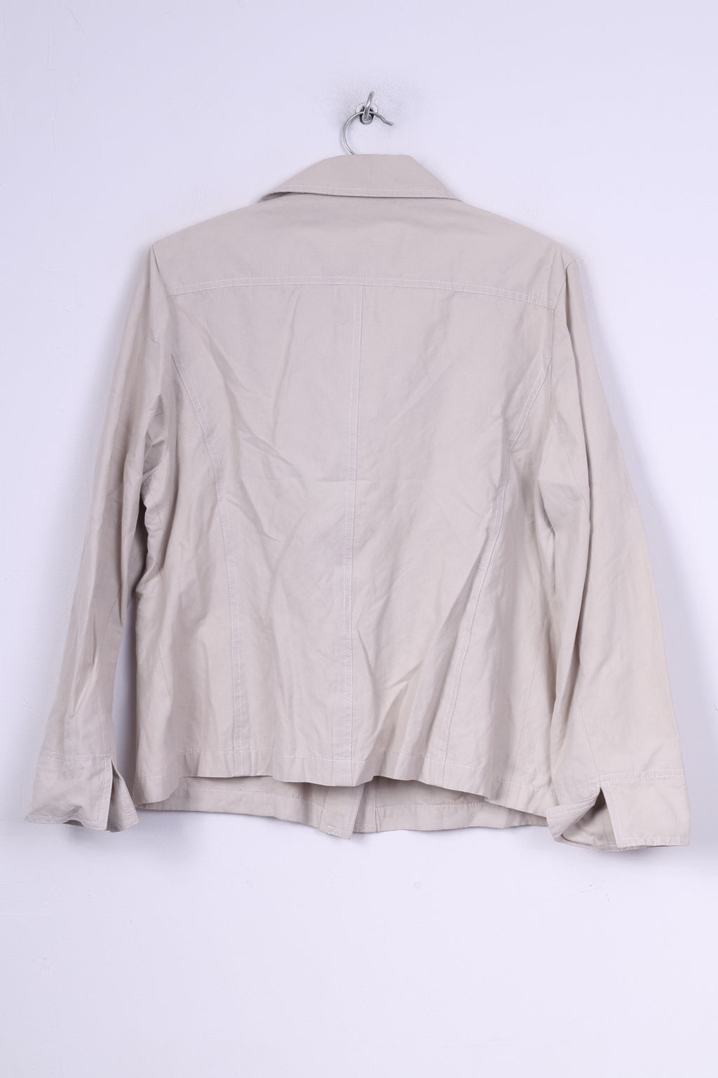 Marcona Giacca da donna 42 L Blazer Crema Tasca monopetto in cotone 