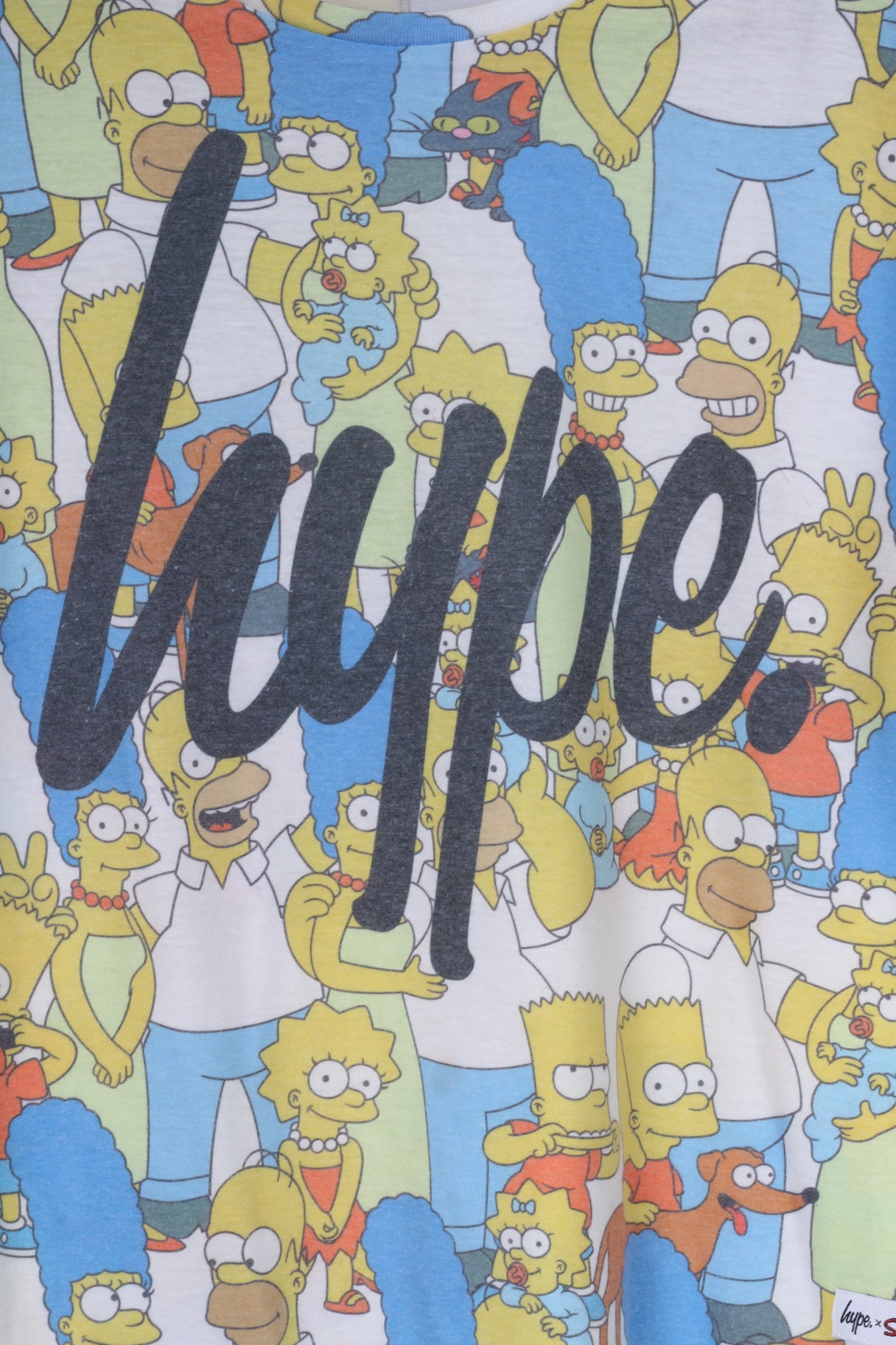 Hype The Simpsons Mens M T-Shirt Graphic Multi Printed Stretch Top