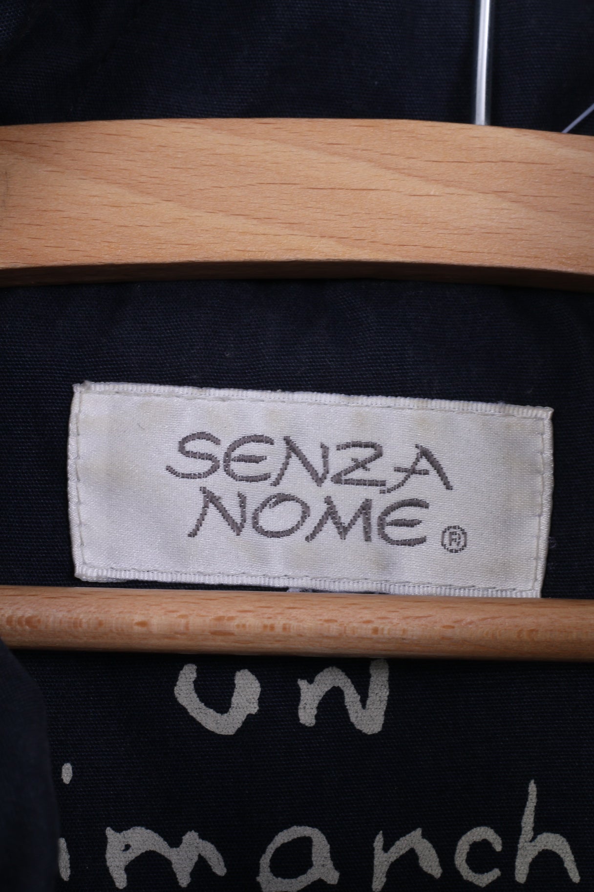 Senza Nome Womens 4XL Lightweight Jacket Navy Full Zipper Pocket Hidden Hood Big Size