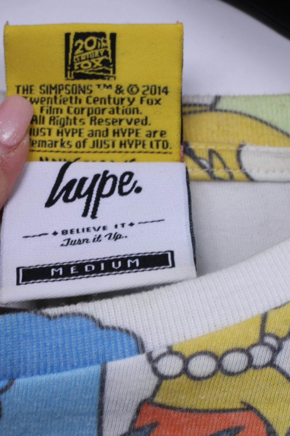 Hype The Simpsons Mens M T-Shirt Graphic Multi Printed Stretch Top