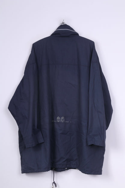 Senza Nome Veste légère 4XL pour femme Bleu marine avec poche zippée et capuche cachée Grande taille 
