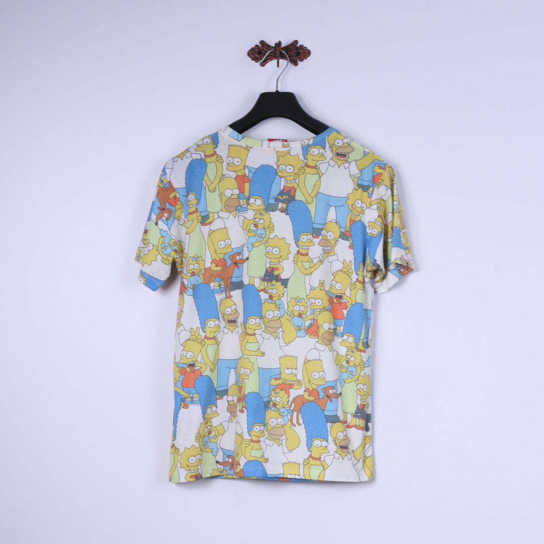 Hype The Simpsons Mens M T-Shirt Graphic Multi Printed Stretch Top