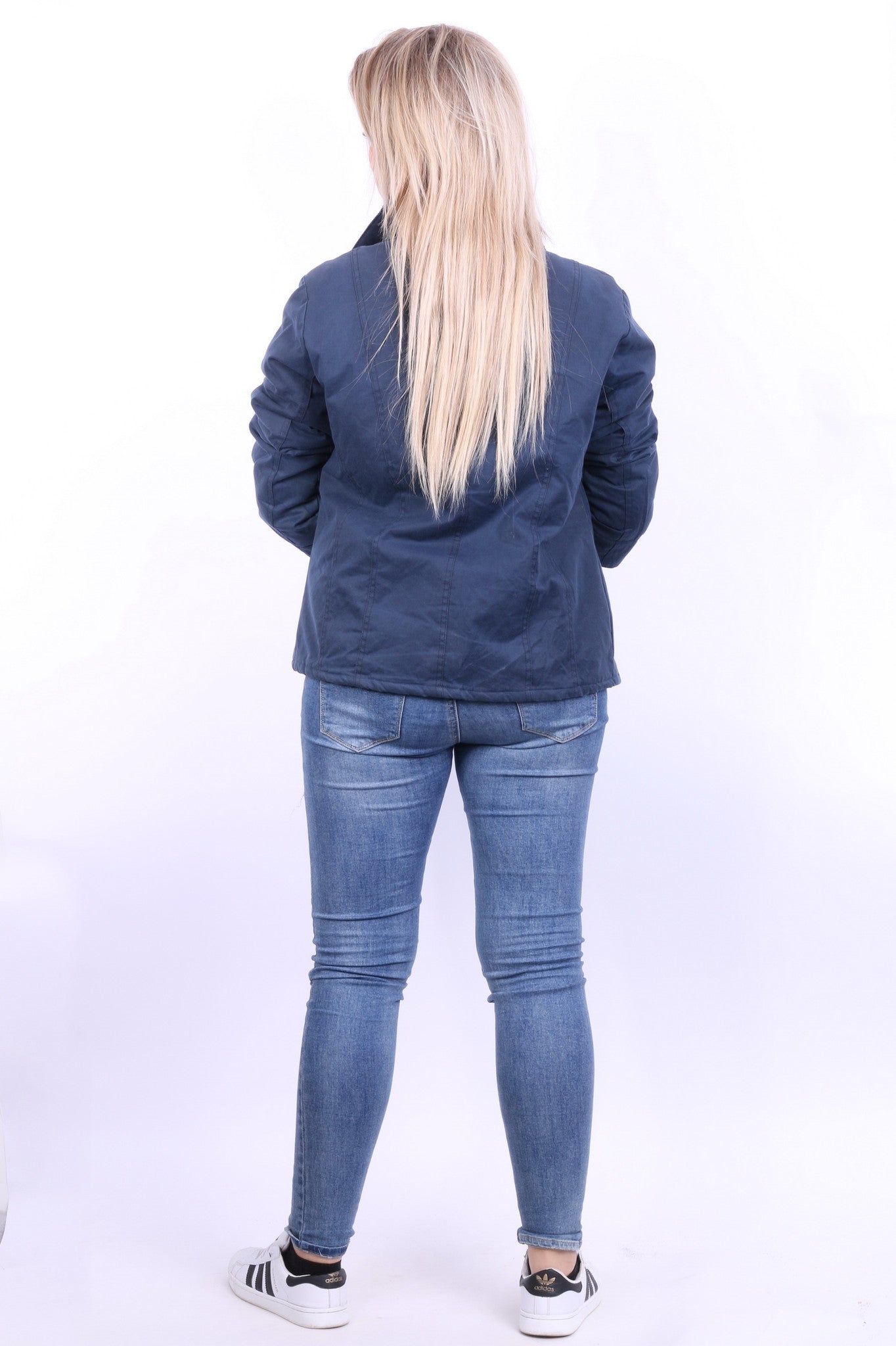 P.G. Field Womens 10 M Jacket Navy Harrington Jacket Cotton Padded - RetrospectClothes