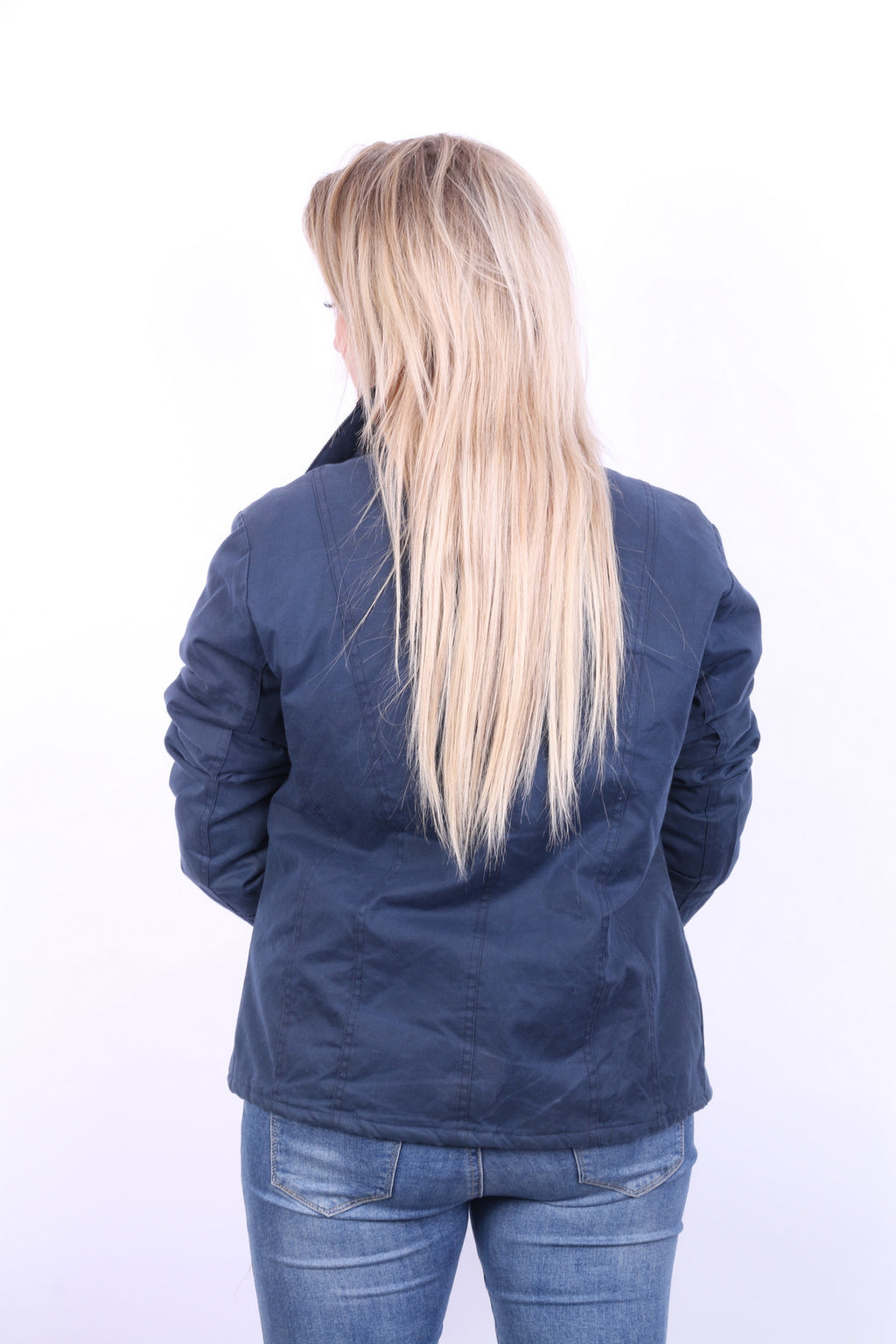 P.G. Field Womens 10 M Jacket Navy Harrington Jacket Cotton Padded - RetrospectClothes