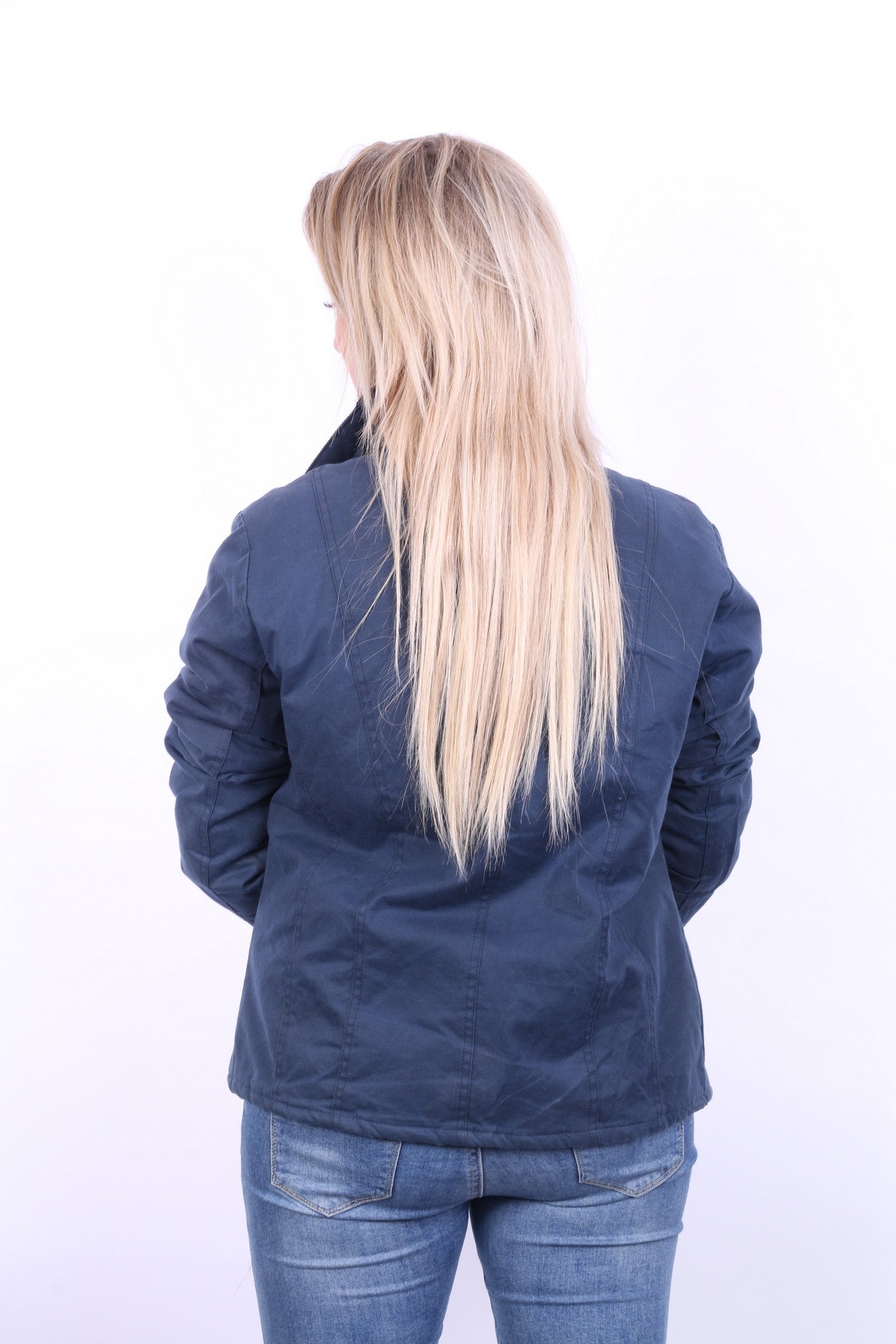 P.G. Field Womens 10 M Jacket Navy Harrington Jacket Cotton Padded - RetrospectClothes