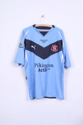 Puma Mens XXL Shirt Blue Crew Neck Sport Traning Rugby League Club St.Helens