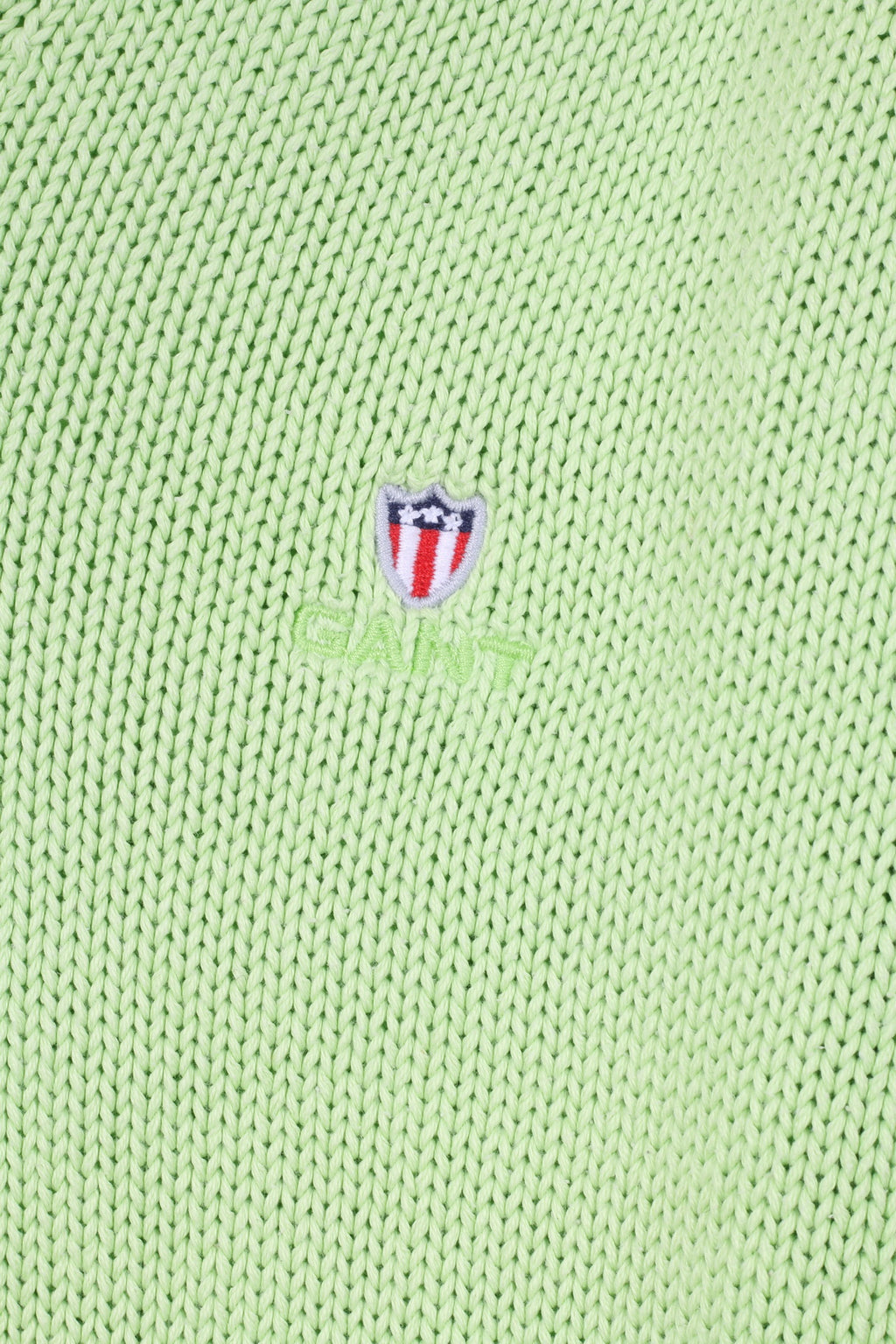 Gant Womens L Jumper Neon Green Sweater V Neck Cotton Top