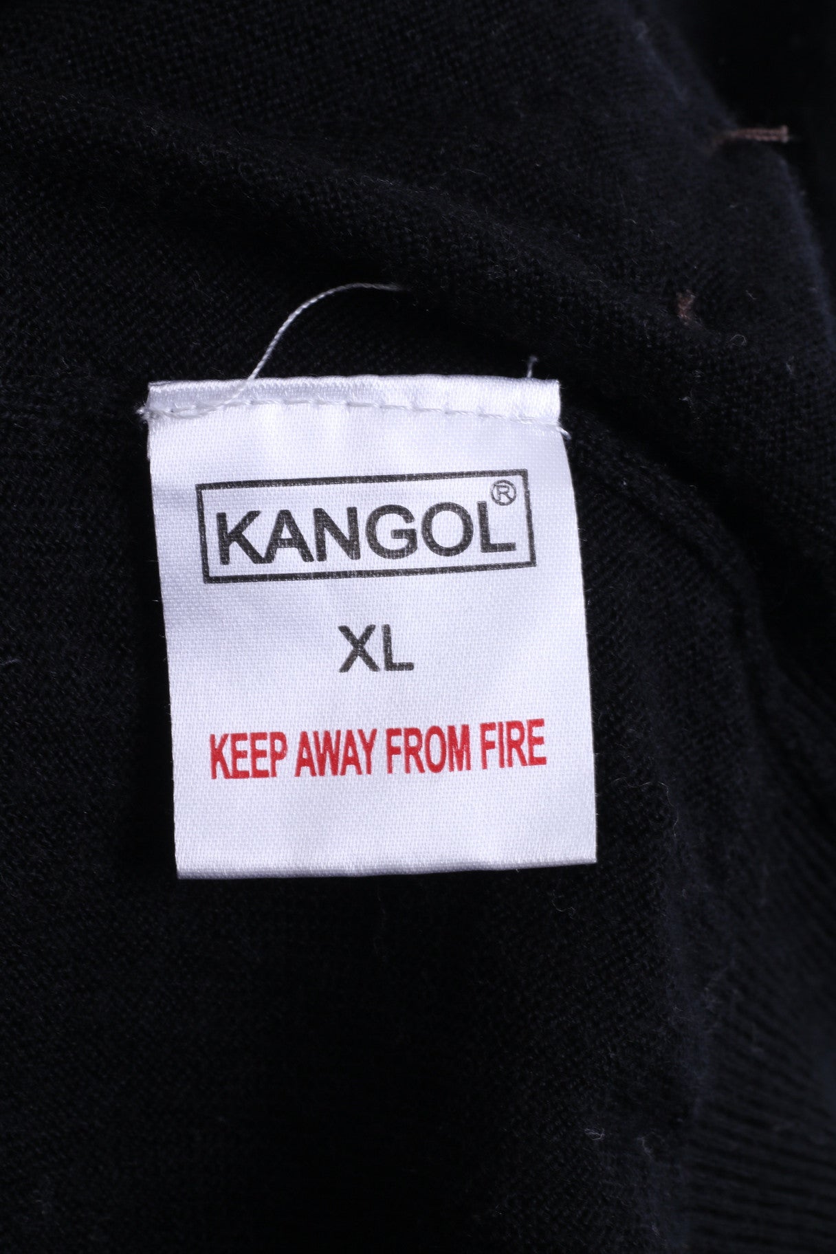 KANGOL Mens XL Jumper Sweater Crew Neck Black Wool - RetrospectClothes