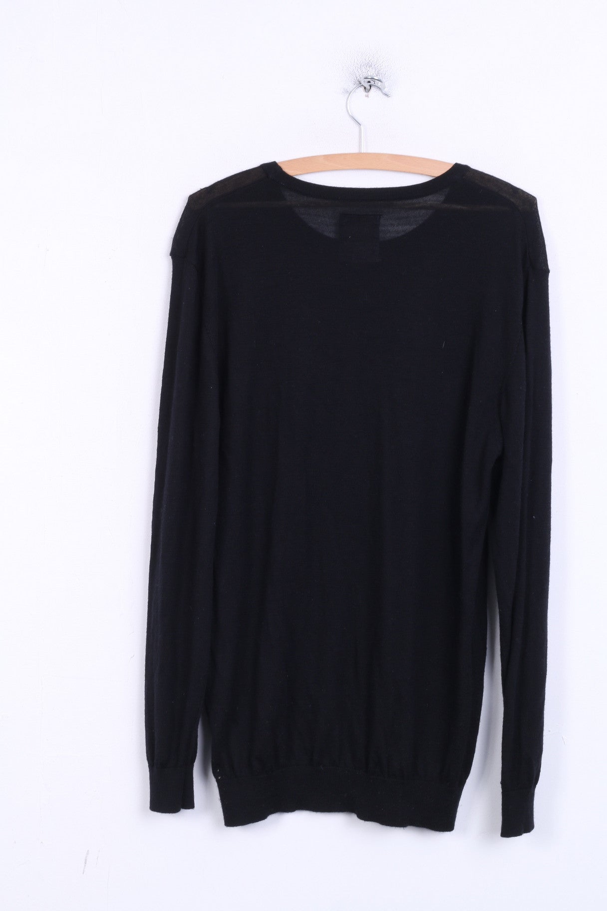 KANGOL Mens XL Jumper Sweater Crew Neck Black Wool - RetrospectClothes