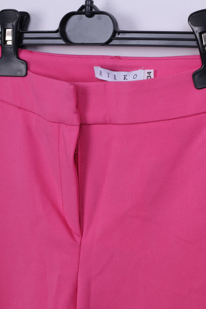 Novità Pantaloni eleganti da donna Ryłko 34 XS Rosa Cotone Chic