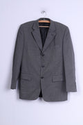 Giacca Jaeger da uomo 38 S Giacca monopetto con spalline in lana a pois grigi