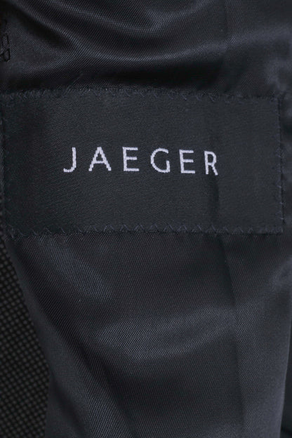 Jaeger Mens 38 S Jacket Grey Dots Wool Shoulder Pads Single Breasted Blazer