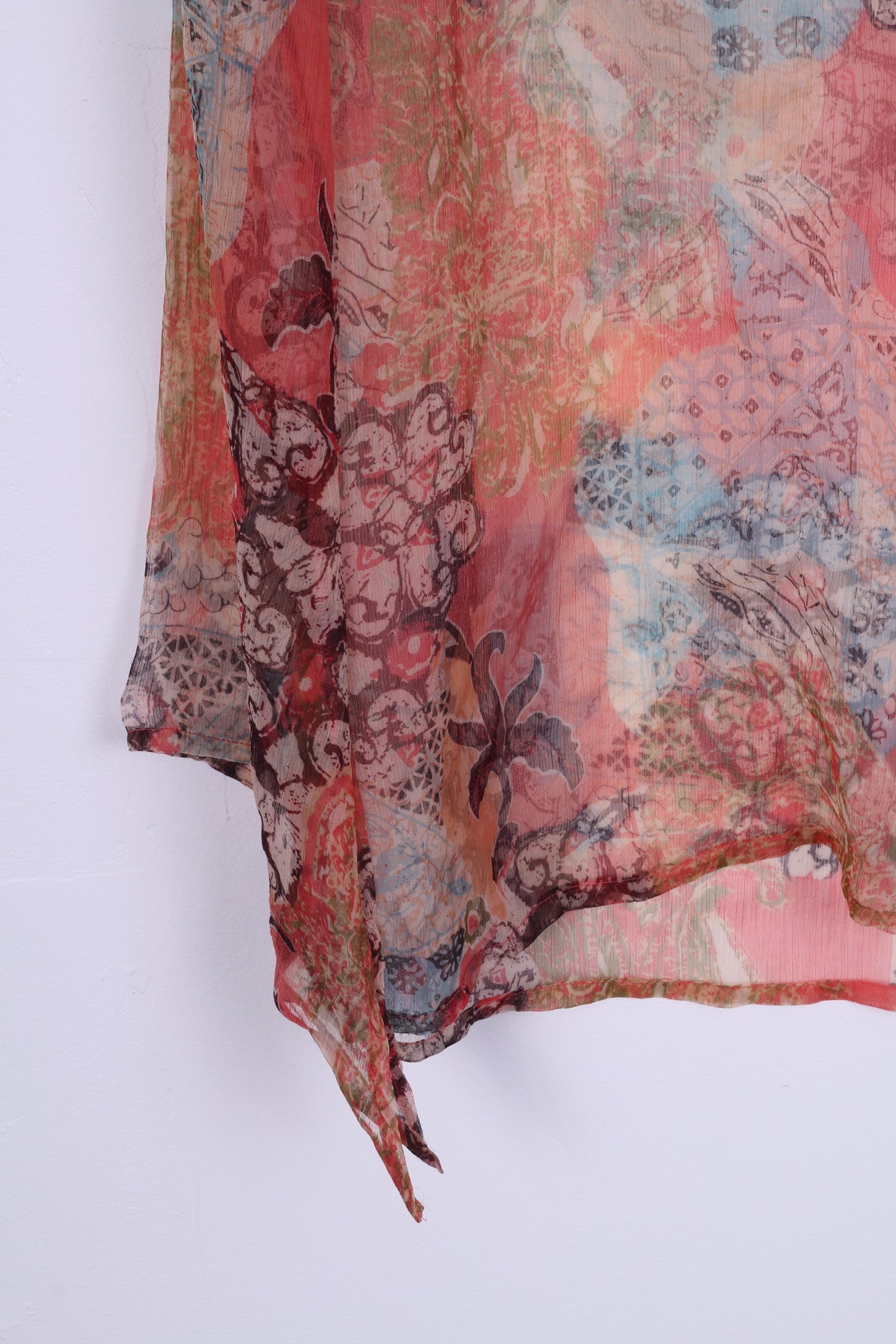 B.MOSS Chemise S à manches longues pour femme Transparent Boho vintage