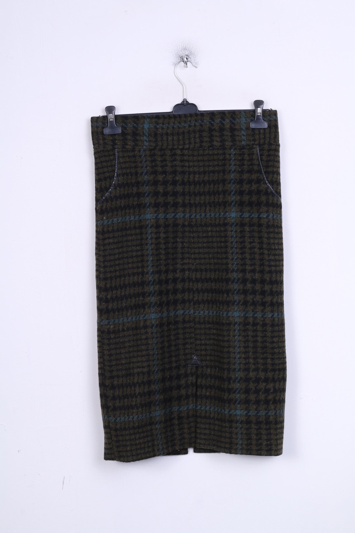 Womens M/L Long Skirt Check Houndstooth