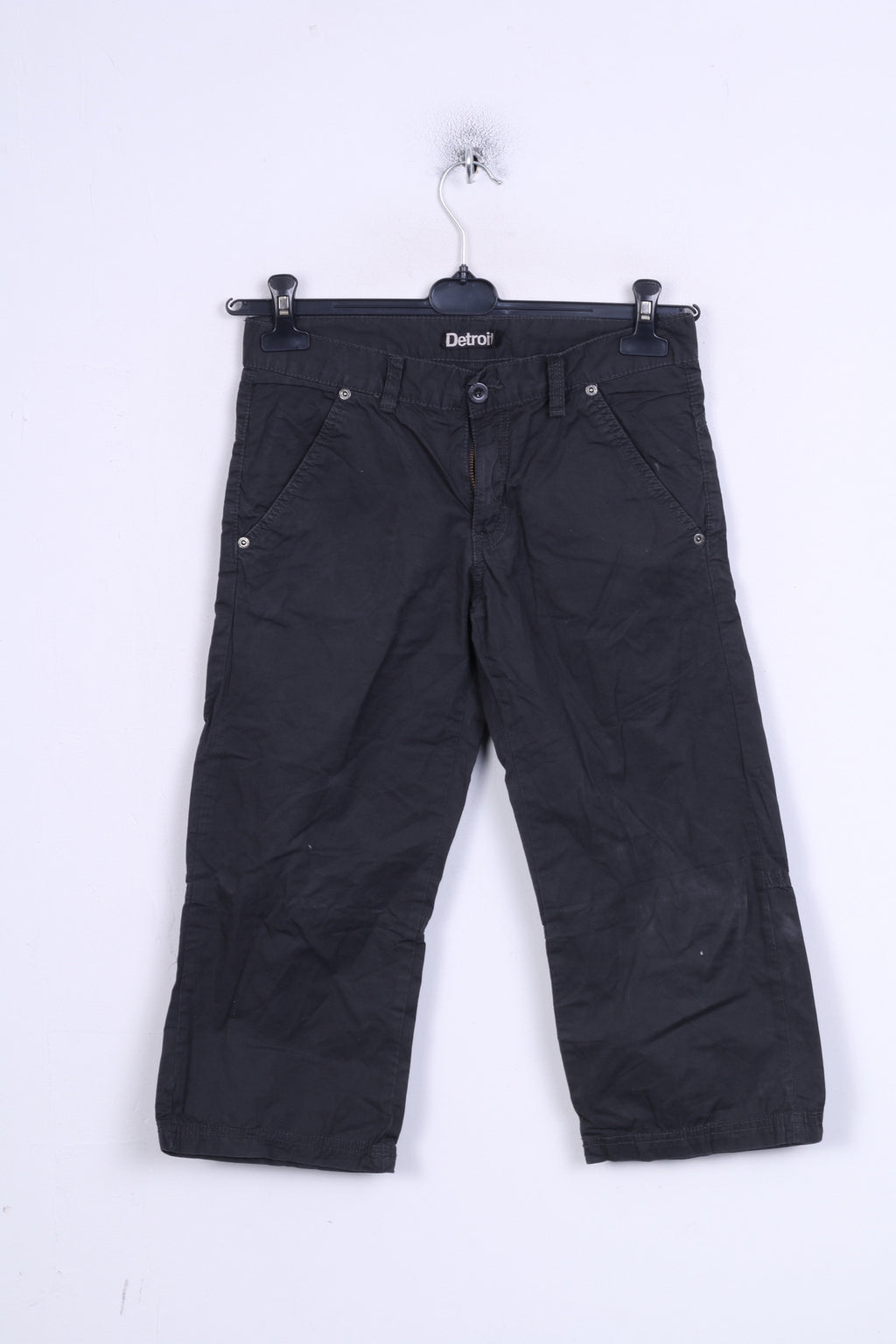 Detroit Boys 164 Pantaloncini Capri neri Pantaloni casual in cotone