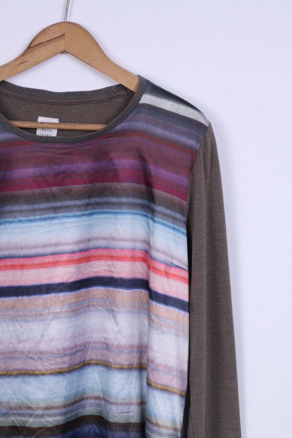 DAYS LIKE THIS Chemise L Femme Manches Longues Gris Col Rond Rayé