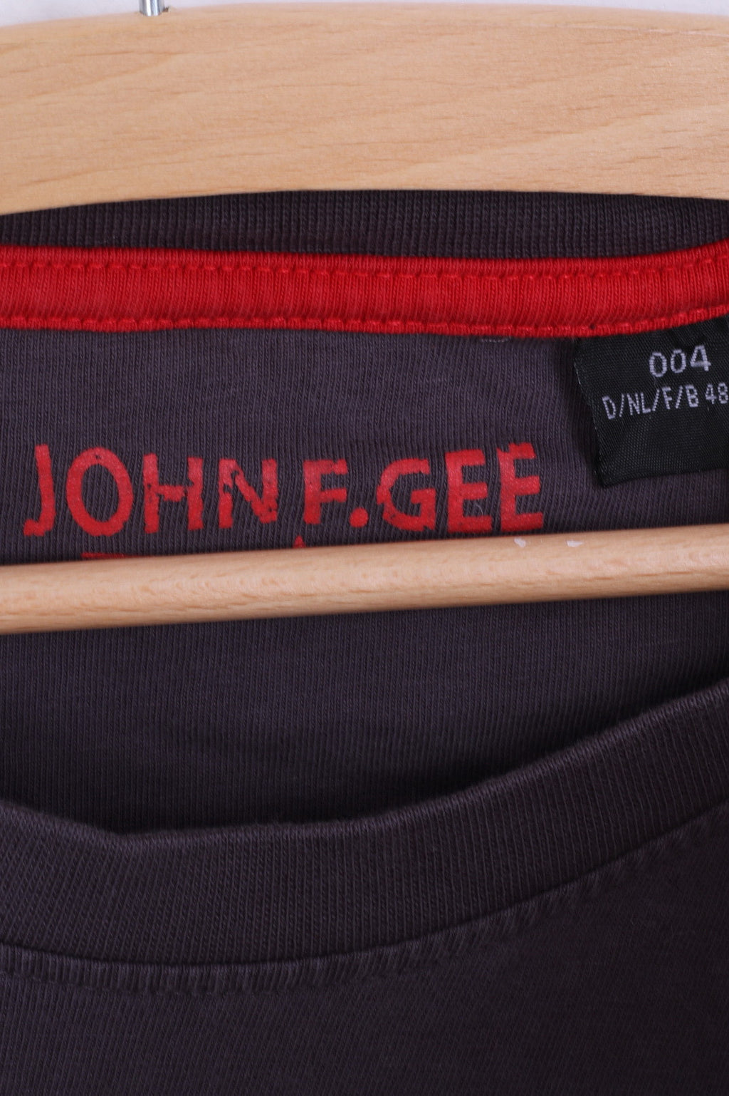 John F.Gee T-shirt col rond en coton taupe pour homme 48/50 L