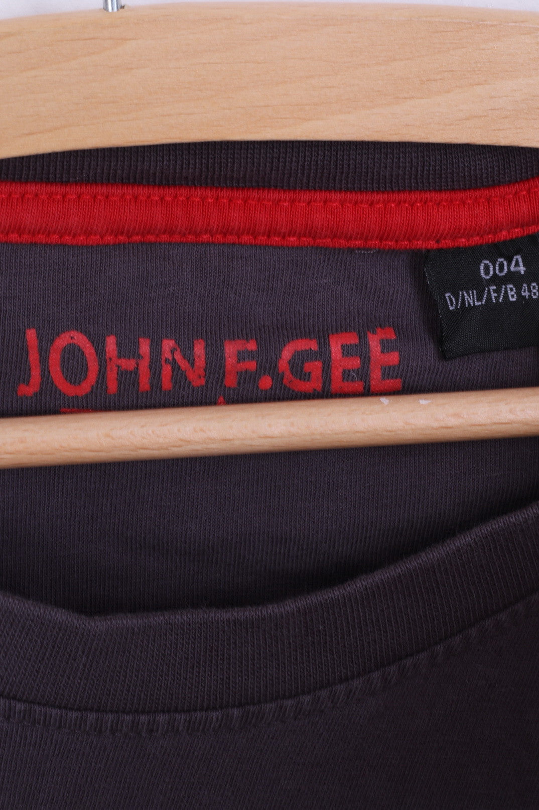 John F.Gee T-shirt col rond en coton taupe pour homme 48/50 L