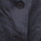 Blue Willi's Life Womens M Blazer Jacket Grey Single Breasted Shiny Cotton Silk