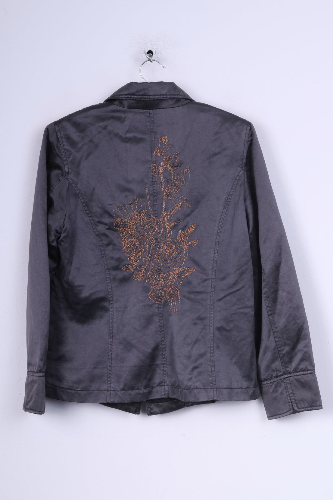 Giacca blazer M da donna blu Willi's Life Seta di cotone lucido monopetto grigio 