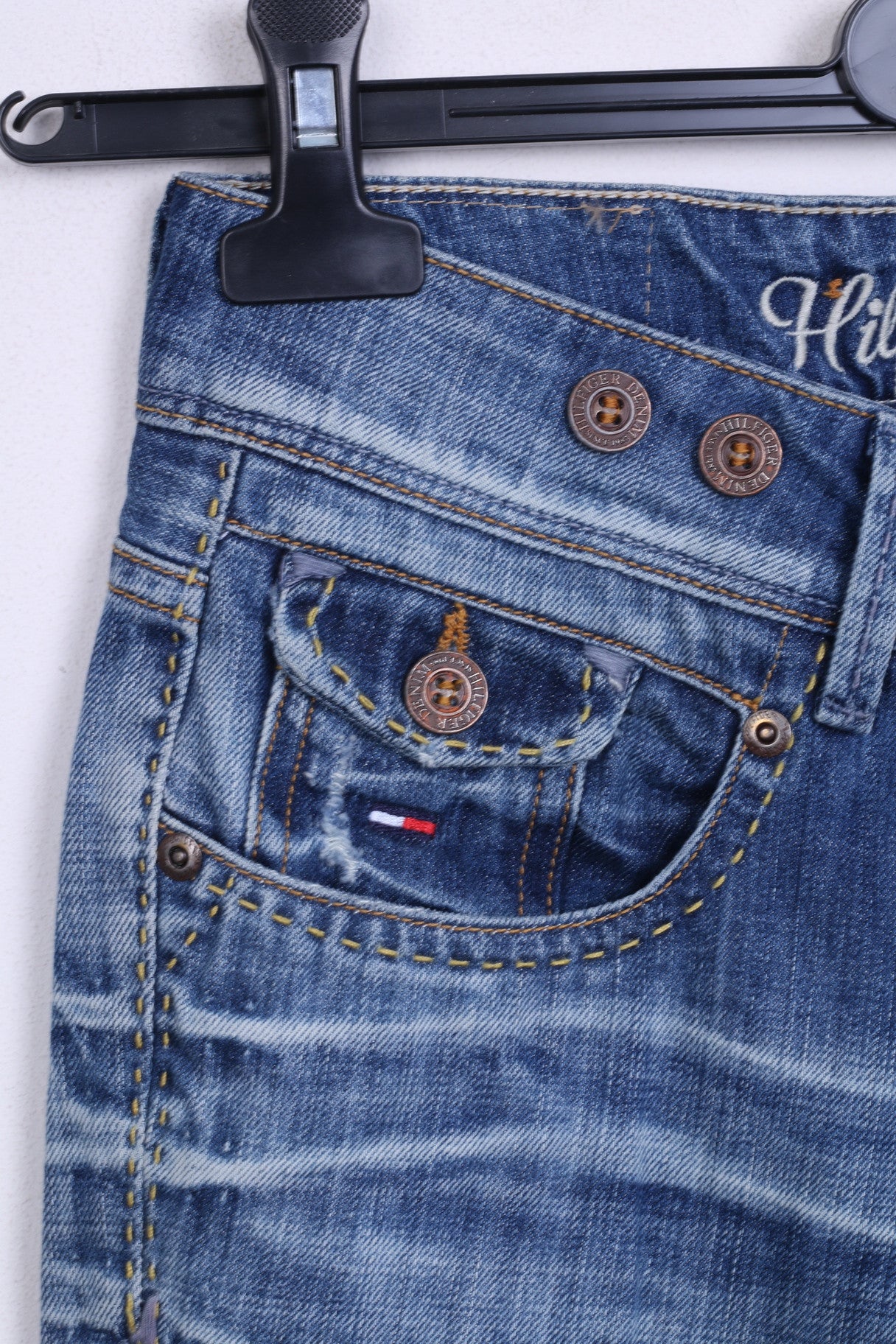 Nouveau Hilfiger Denim Femme W26 L34 Pantalon Denim Jeans Coton Bleu