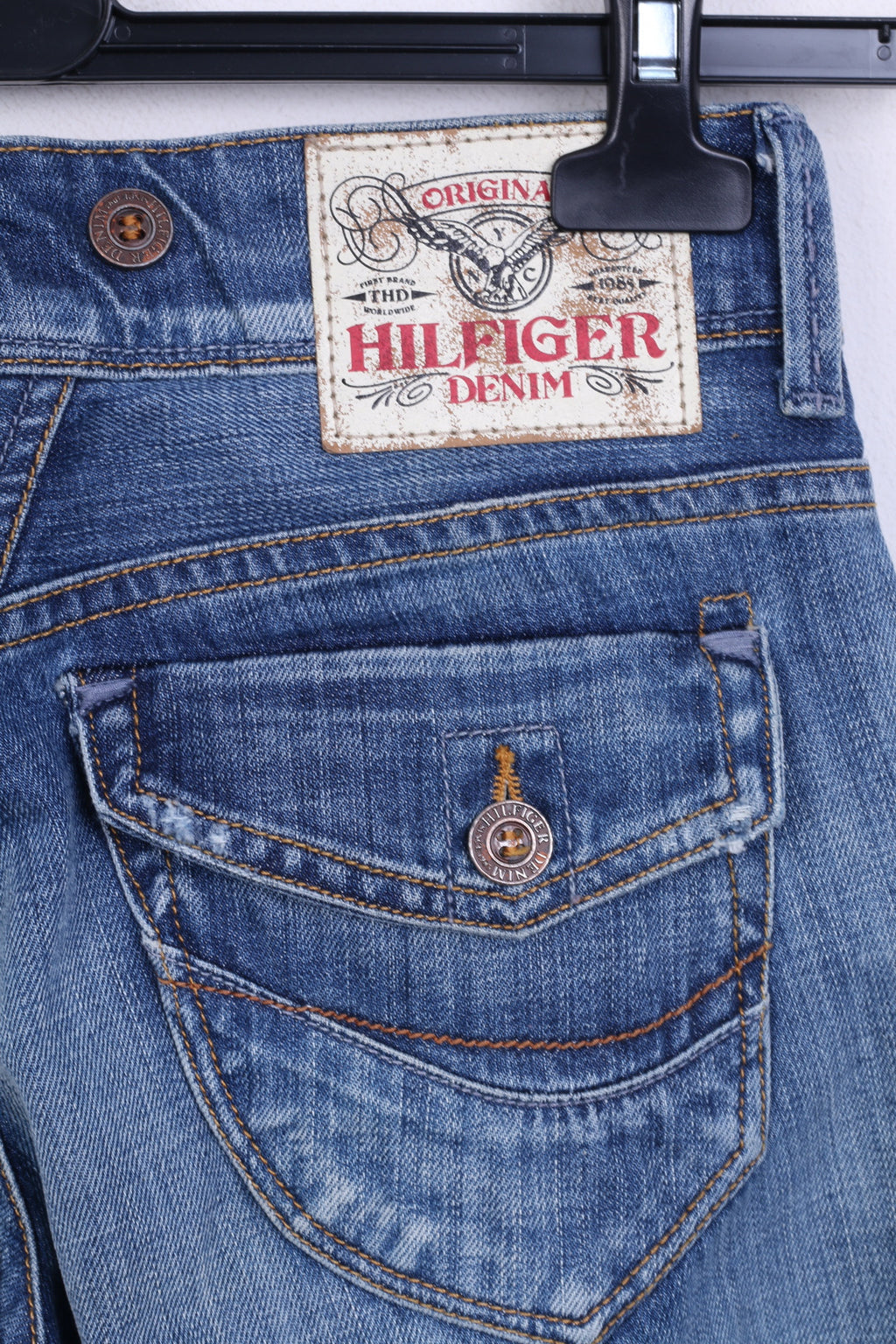 Nouveau Hilfiger Denim Femme W26 L34 Pantalon Denim Jeans Coton Bleu