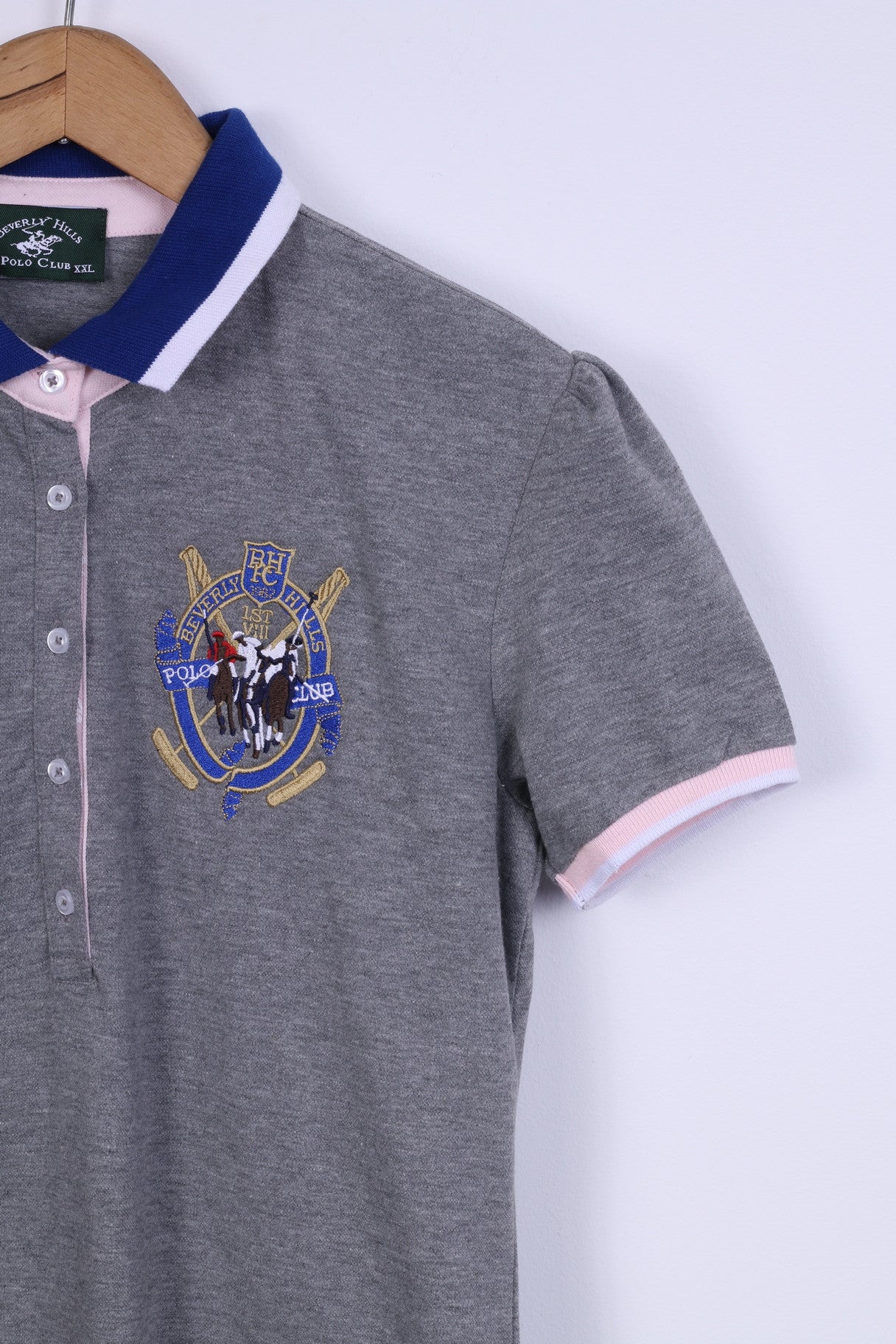 Beverlly Hills Polo XXL Femme Gris Manches Courtes Coton