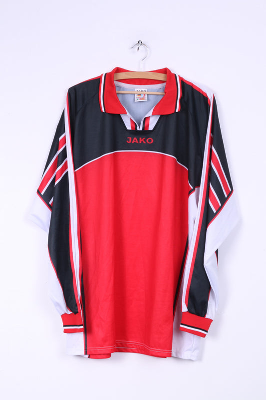 JAKO Mes XL Polo Shirt Red Vfl Rheinbach #5 Football Jersey Long Sleeve