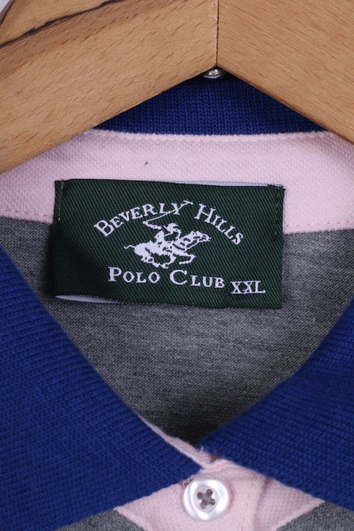 Beverlly Hills Womens XXL Polo Shirt Grey Short Sleeve Cotton