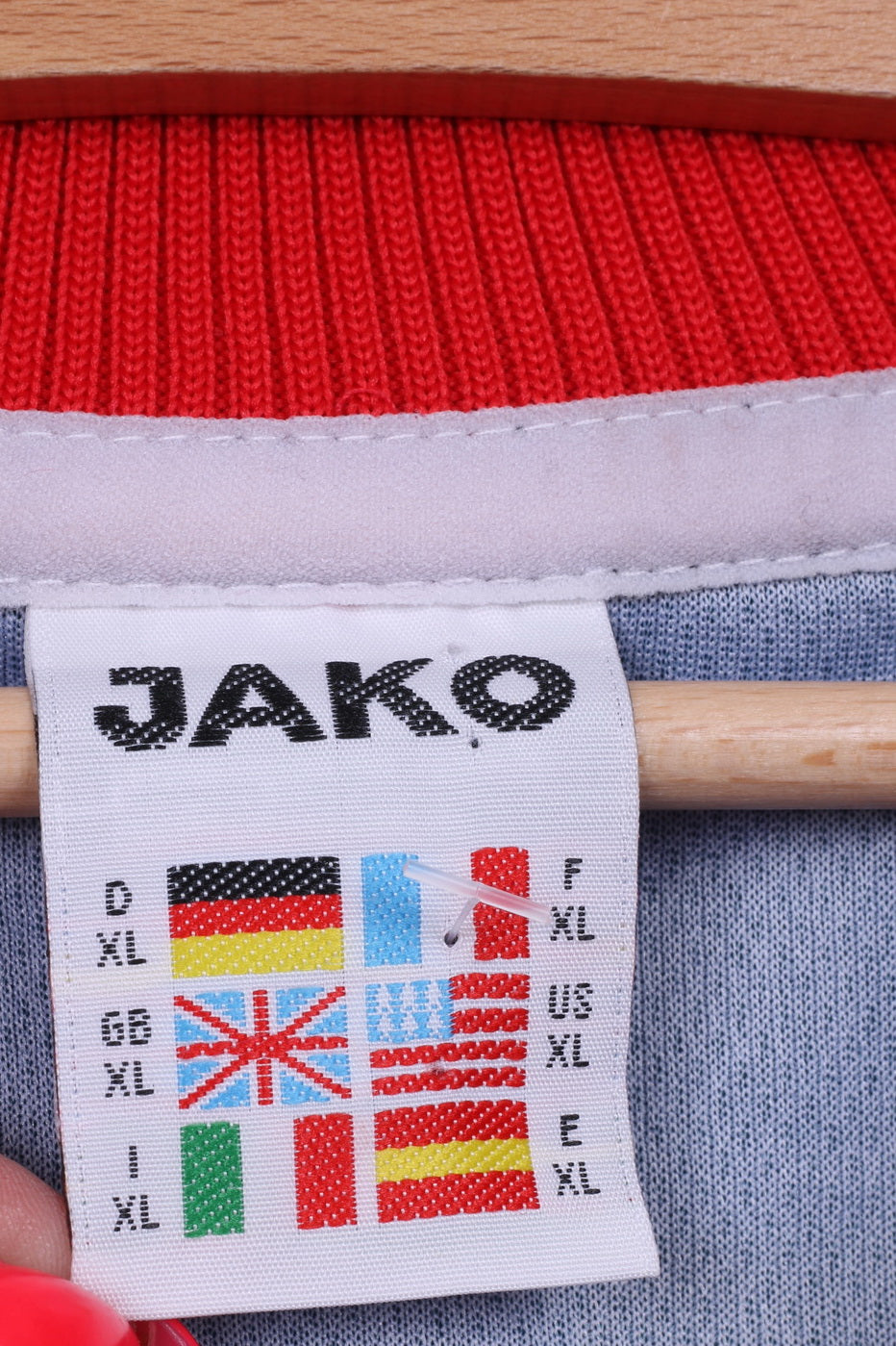 JAKO Mes XL Polo Shirt Red Vfl Rheinbach #5 Football Jersey Long Sleeve