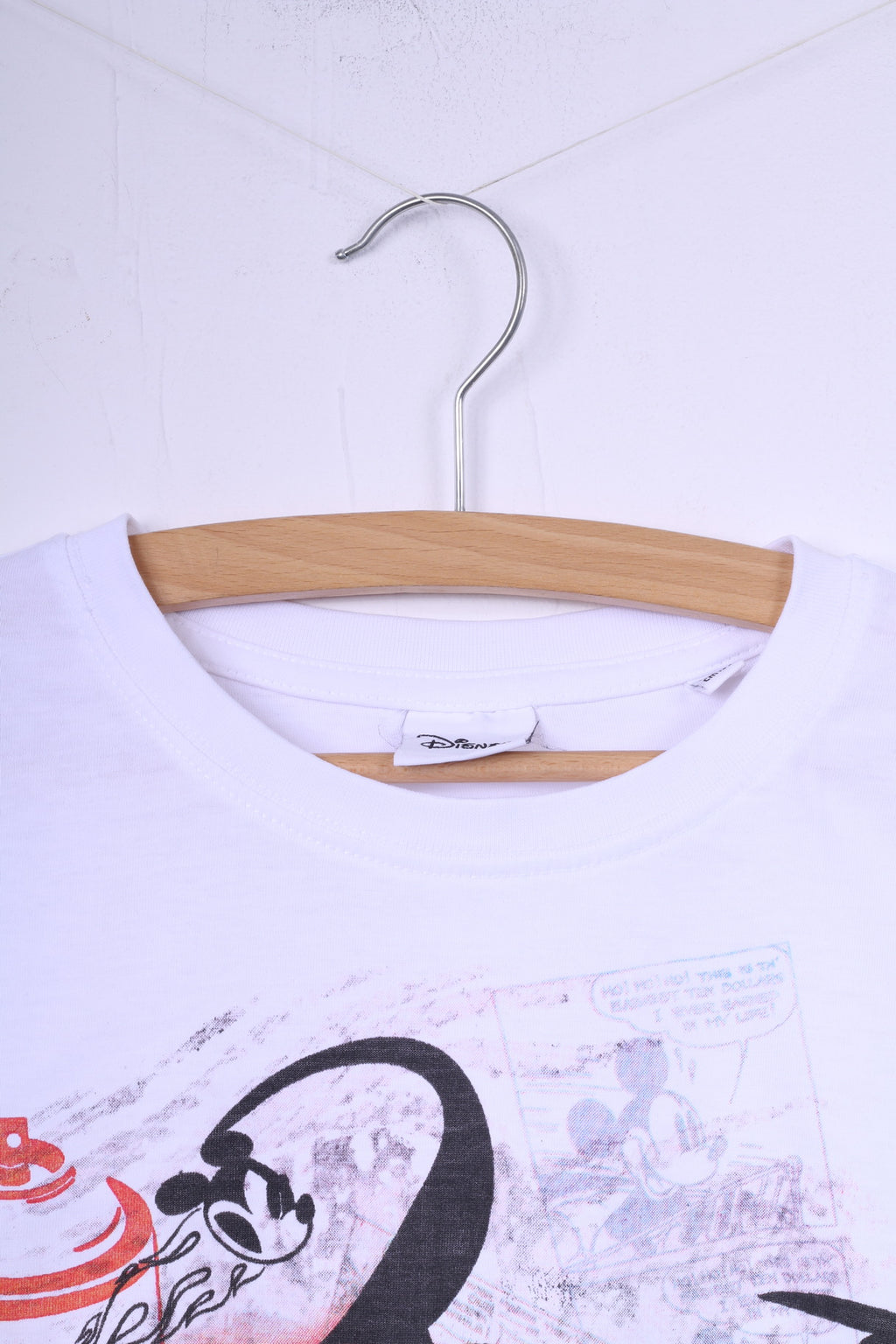 Disney Ragazzi 158 12-13Age Camicia grafica Topolino bianco a maniche lunghe in cotone 