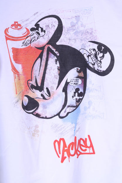 Disney Boys 158 12-13Age Shirt Graphic Mickey White Long Sleeve Cotton