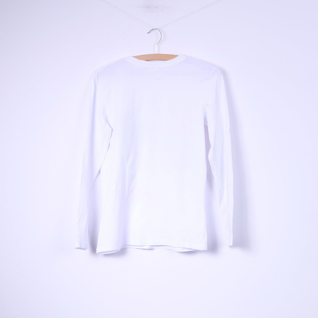 Disney Ragazzi 158 12-13Age Camicia grafica Topolino bianco a maniche lunghe in cotone 