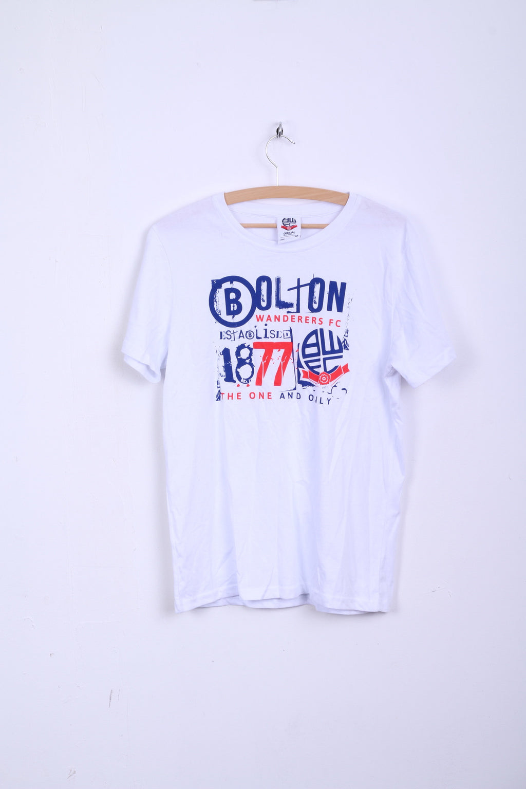 Marchandise Officielle Hommes M T-Shirt Blanc Col Rond Wanderers Fc