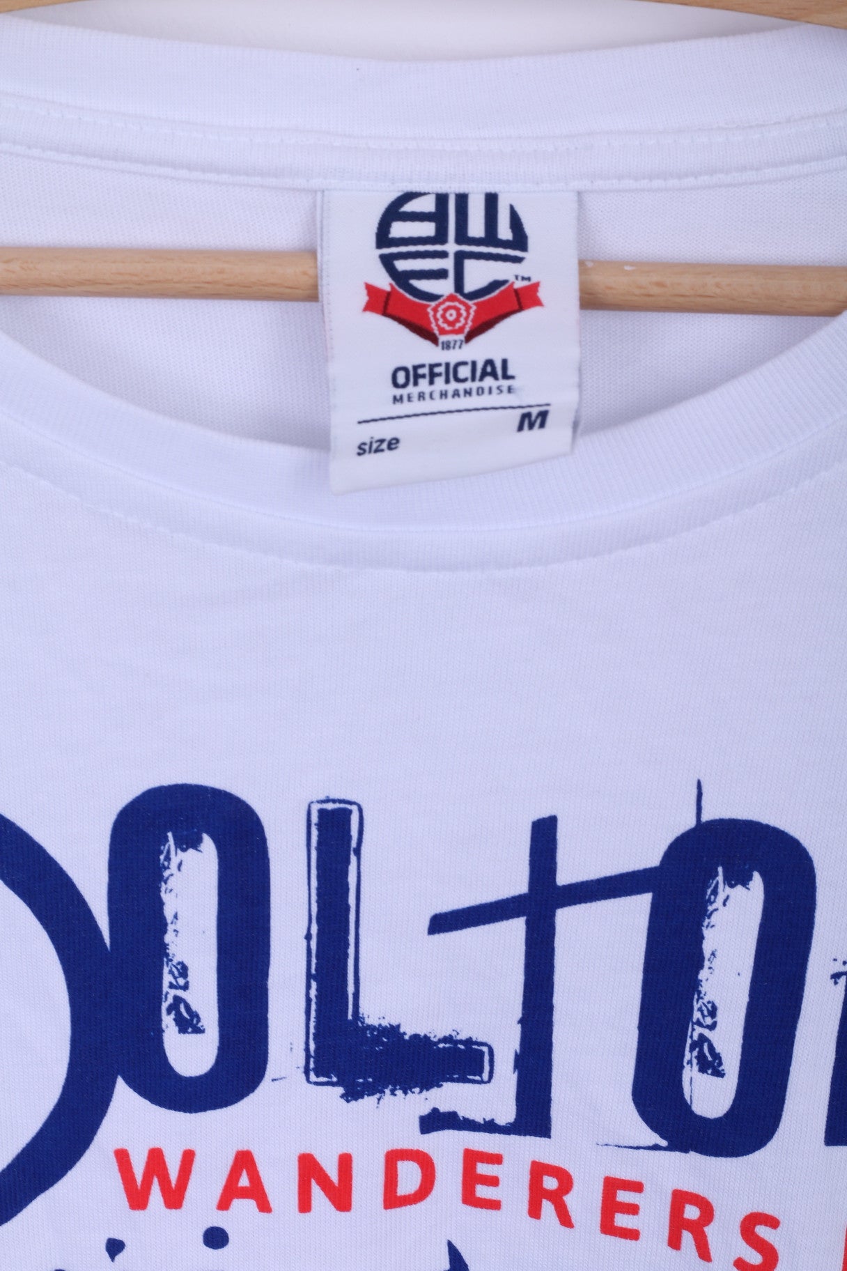 Marchandise Officielle Hommes M T-Shirt Blanc Col Rond Wanderers Fc