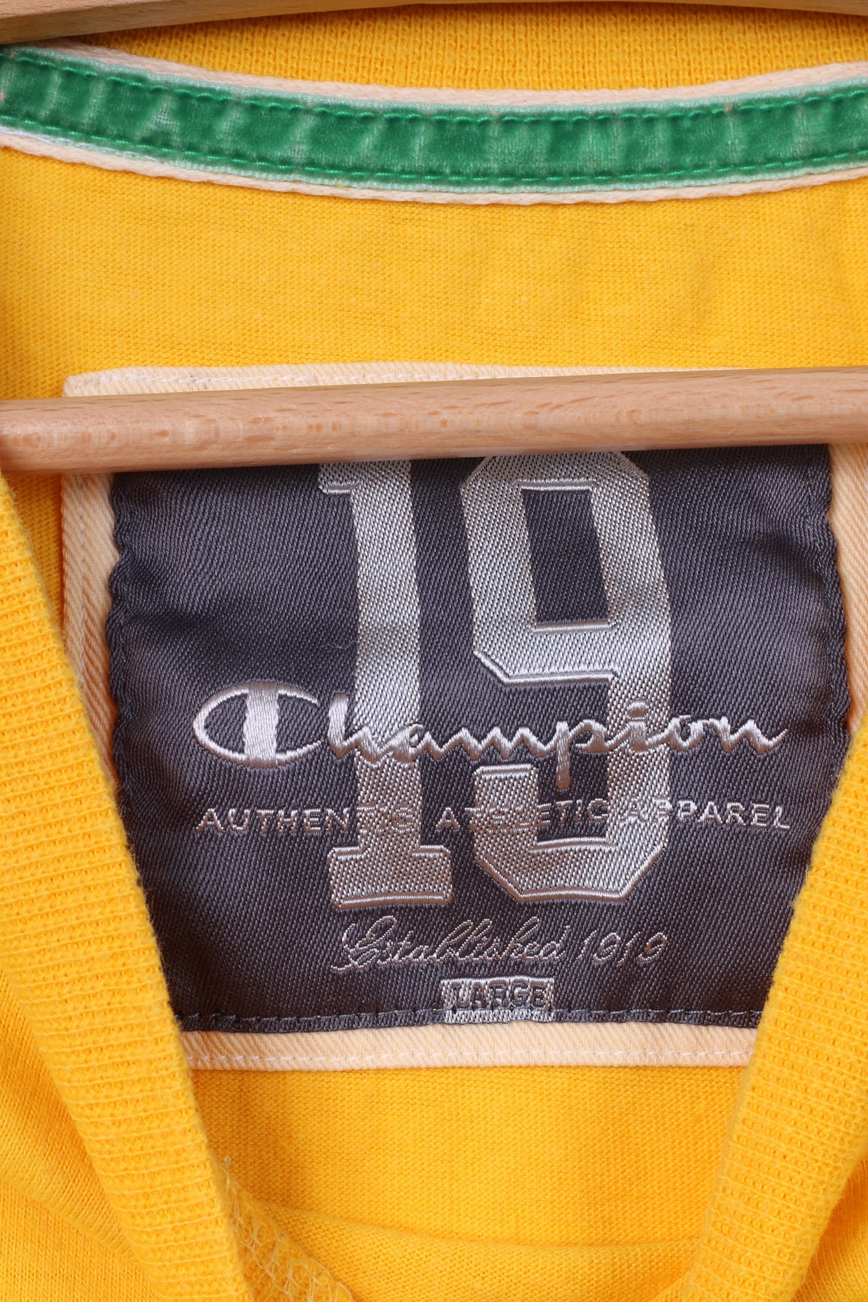 Champion T-Shirt Graphique L Homme Jaune Coton Top Ras du Cou 