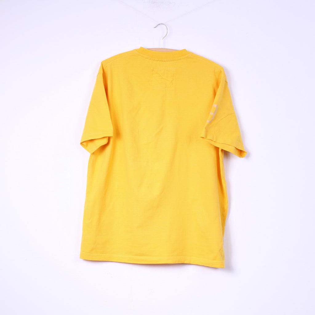 Champion T-Shirt Graphique L Homme Jaune Coton Top Ras du Cou 