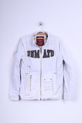Jack &amp; Jones Veste L pour homme en coton blanc avec fermeture éclair et haut décontracté brodé