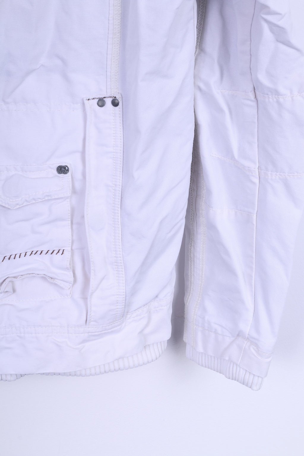 Giacca da uomo Jack &amp; Jones L Top casual ricamato con cerniera in cotone bianco