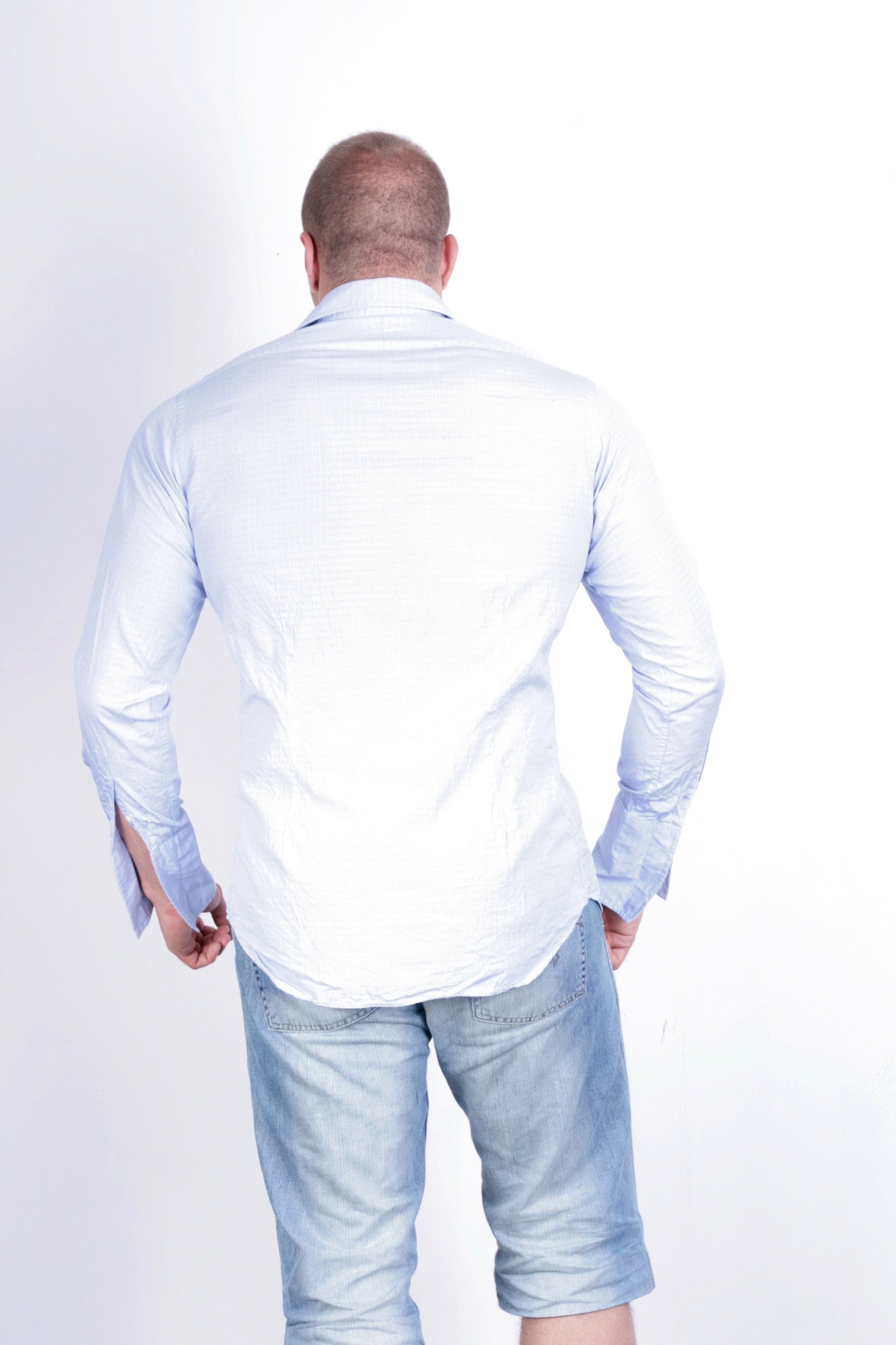 T. M. Lewin Mens 16.5/36 XXL Casual Shirt Check Blue Buttons Down Collar - RetrospectClothes