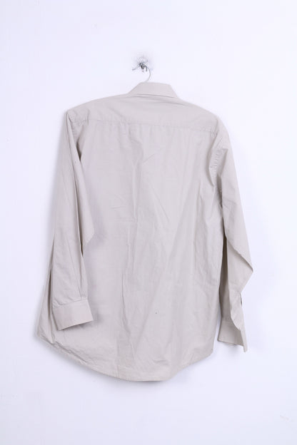 KANGOL Mens M Casual Shirt Light Grey Cotton Standard Collar - RetrospectClothes