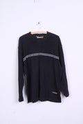 Chiemsee Natural Mens L Jumper Coton Col V Pull Noir