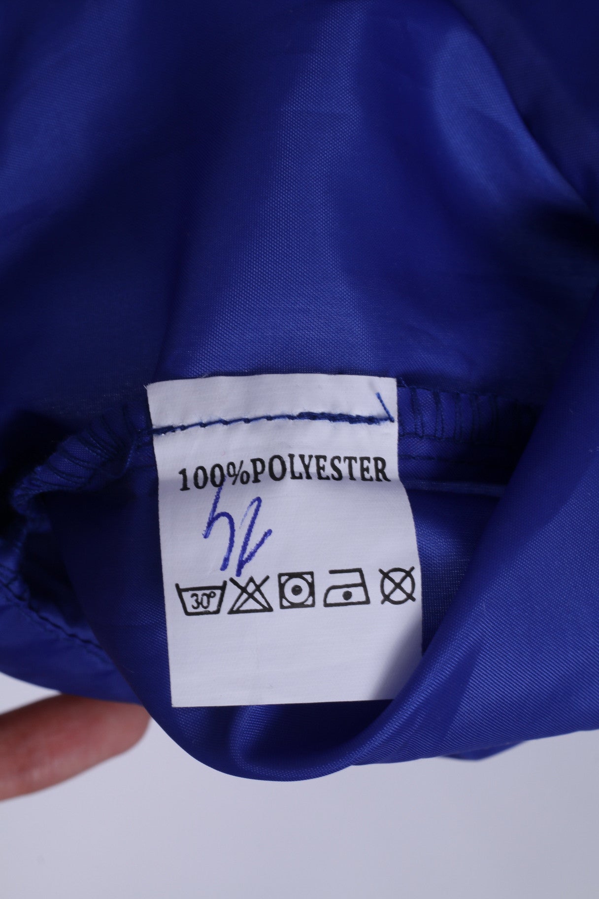 Giacca antipioggia vintage da uomo M blu scuro con cappuccio sportivo