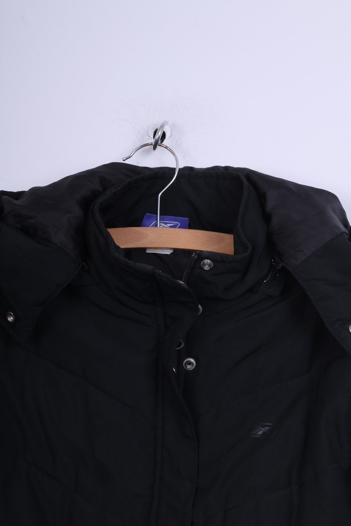 Giacca Reebok Donna 36 S Nera imbottita con cappuccio e zip calda